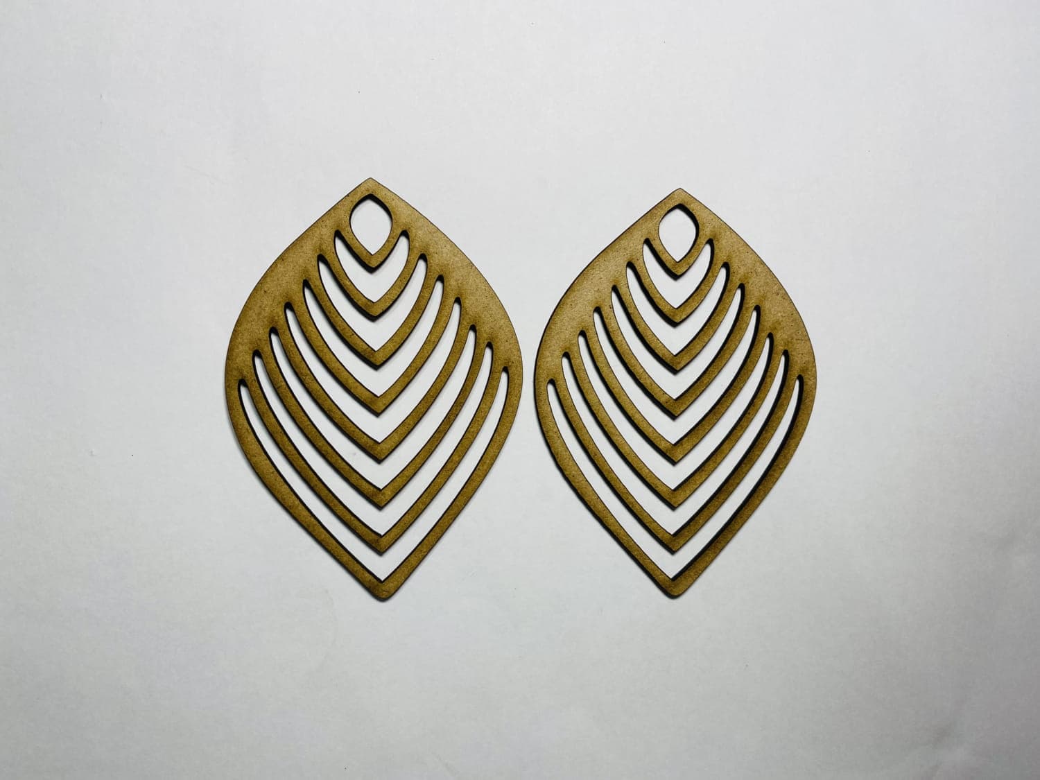 Minimalist Leaf Teardrop Earrings Laser Cut Vector Design