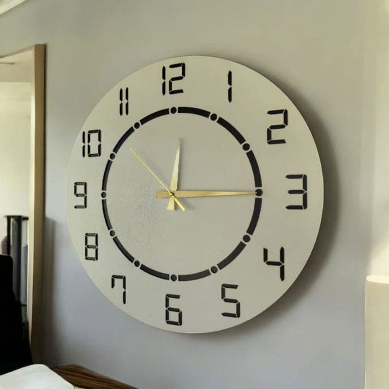 Minimalist Modern Wall Clock Vector Design for Laser Cutting (SVG)