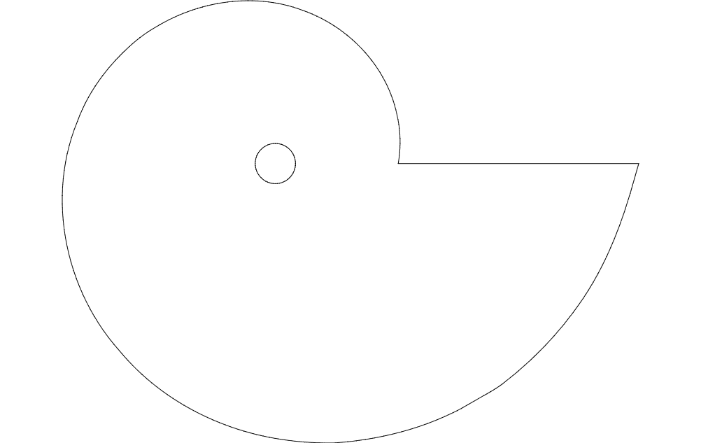 Minimalist Nautilus Shell Silhouette Vector DXF File