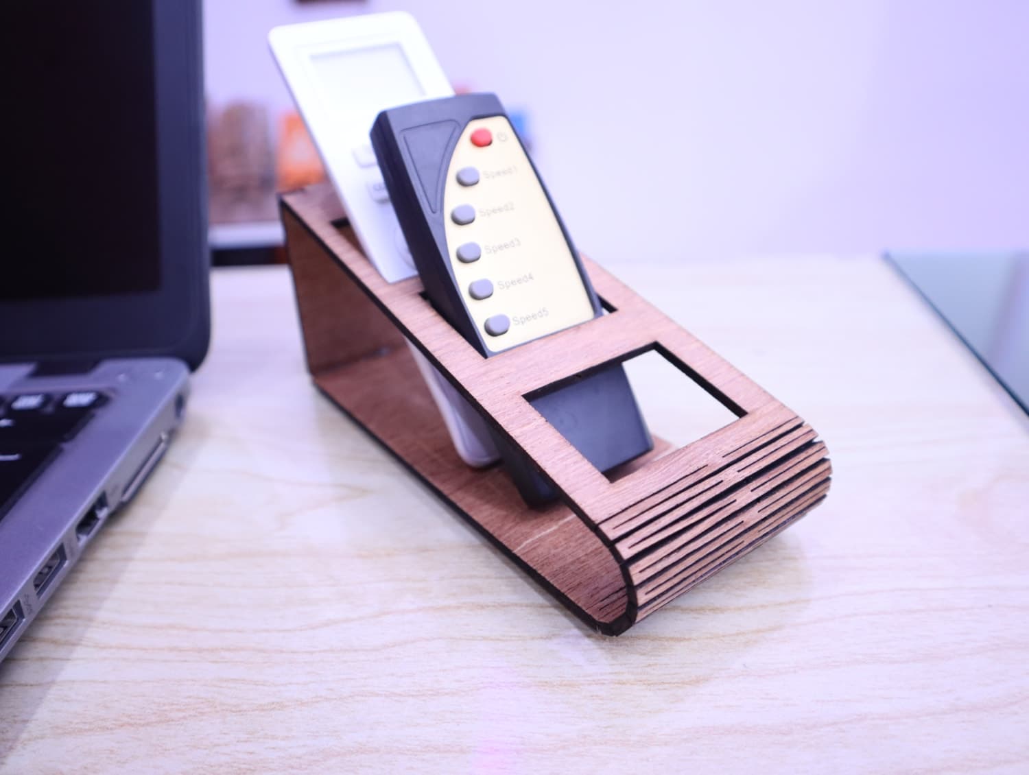 Minimalist Remote Control Holder Laser Cut Vector File