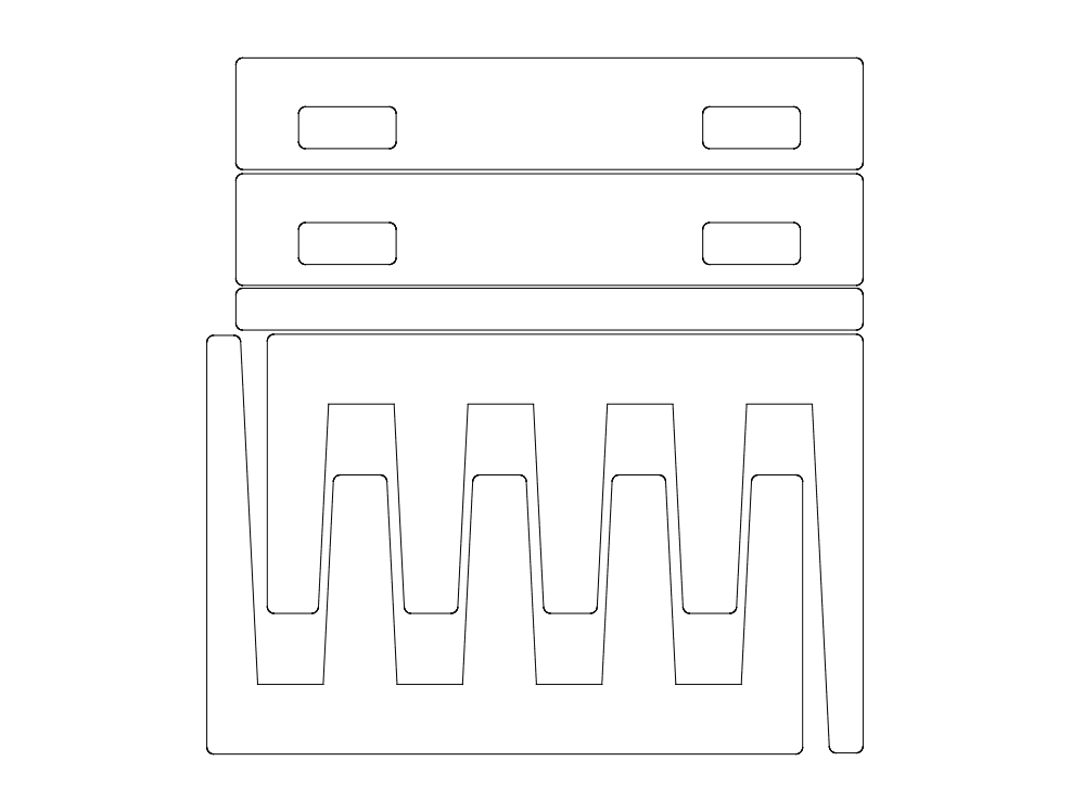 Minimalist Sheet Organizer Rack 3D Puzzle DXF File