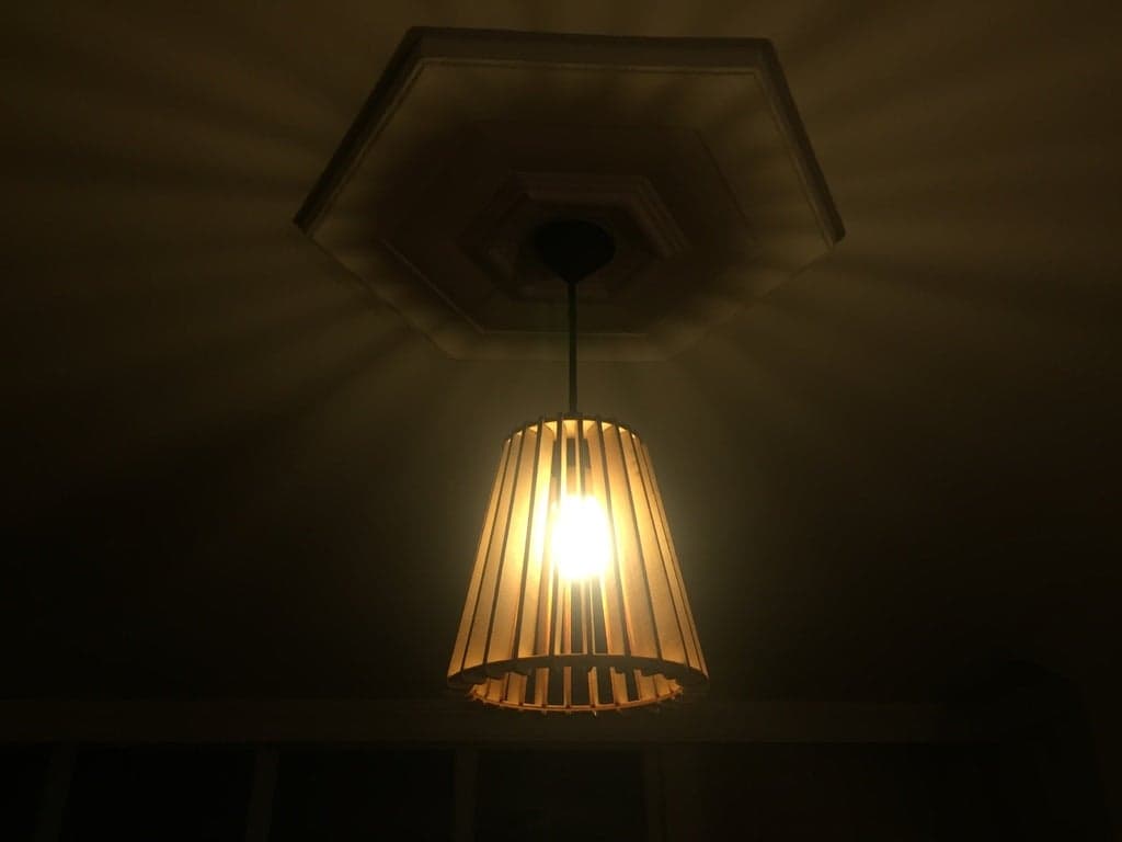 Minimalist Slatted Pendant Lampshade Laser Cut Vector DXF File