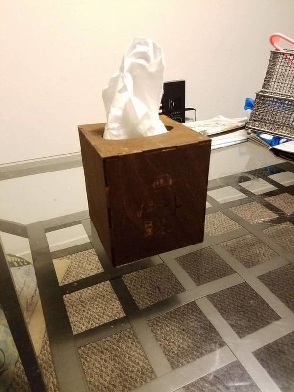 Minimalist Wooden Tissue Box Cover Laser Cut Vector Plan