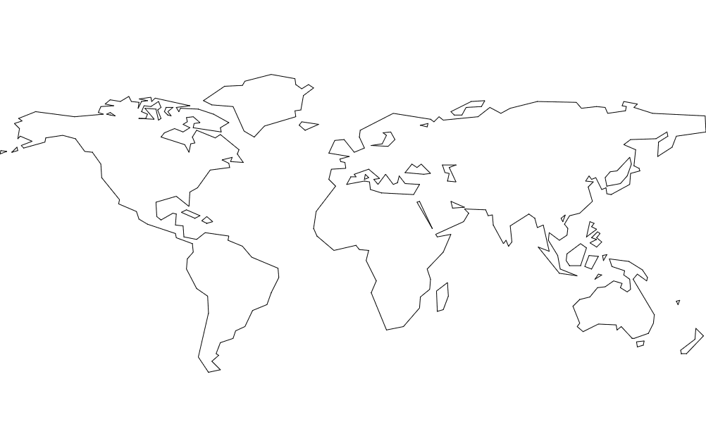 Minimalist World Map Vector Laser Cut File (DXF)