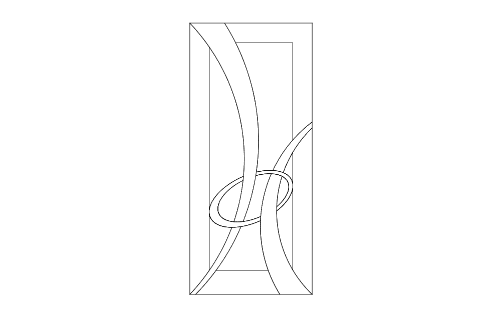 Modern Abstract Door Panel Vector Design DXF File