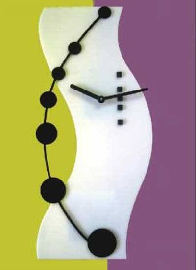 Modern Abstract Wave Wall Clock Vector File for Laser Cutting