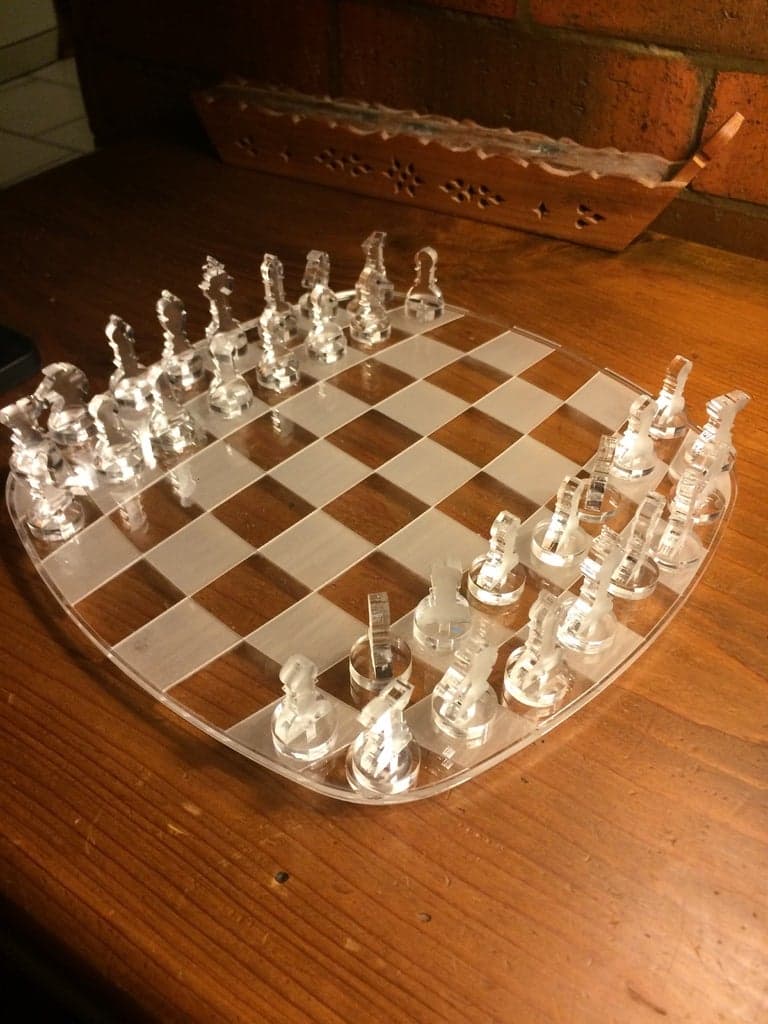 Modern Acrylic Chess Set Laser Cut Vector File