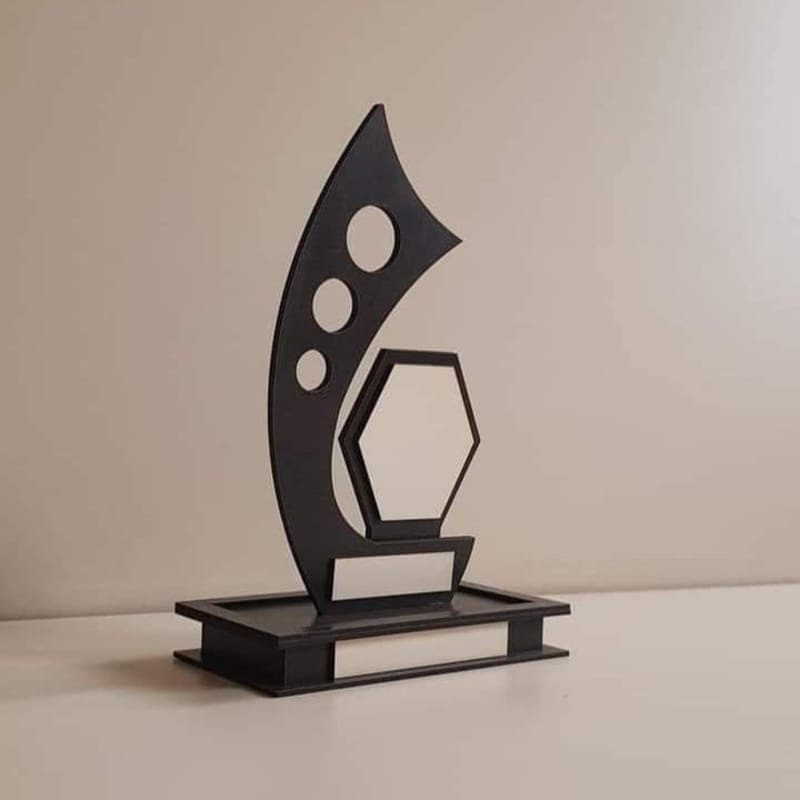 Modern Custom Trophy Vector File for Laser Cutting (DXF, SVG)