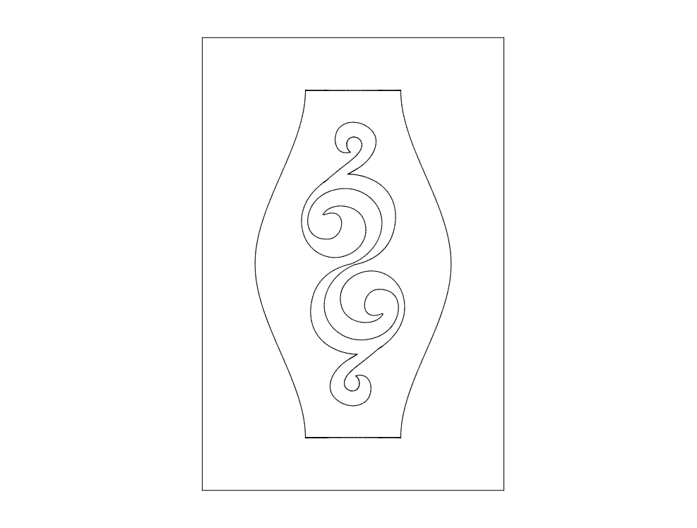 Modern Decorative Panel with Swirl Design DXF Vector File