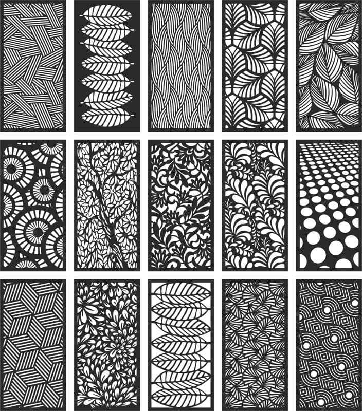 Modern Decorative Screen Panels Set Vector Files