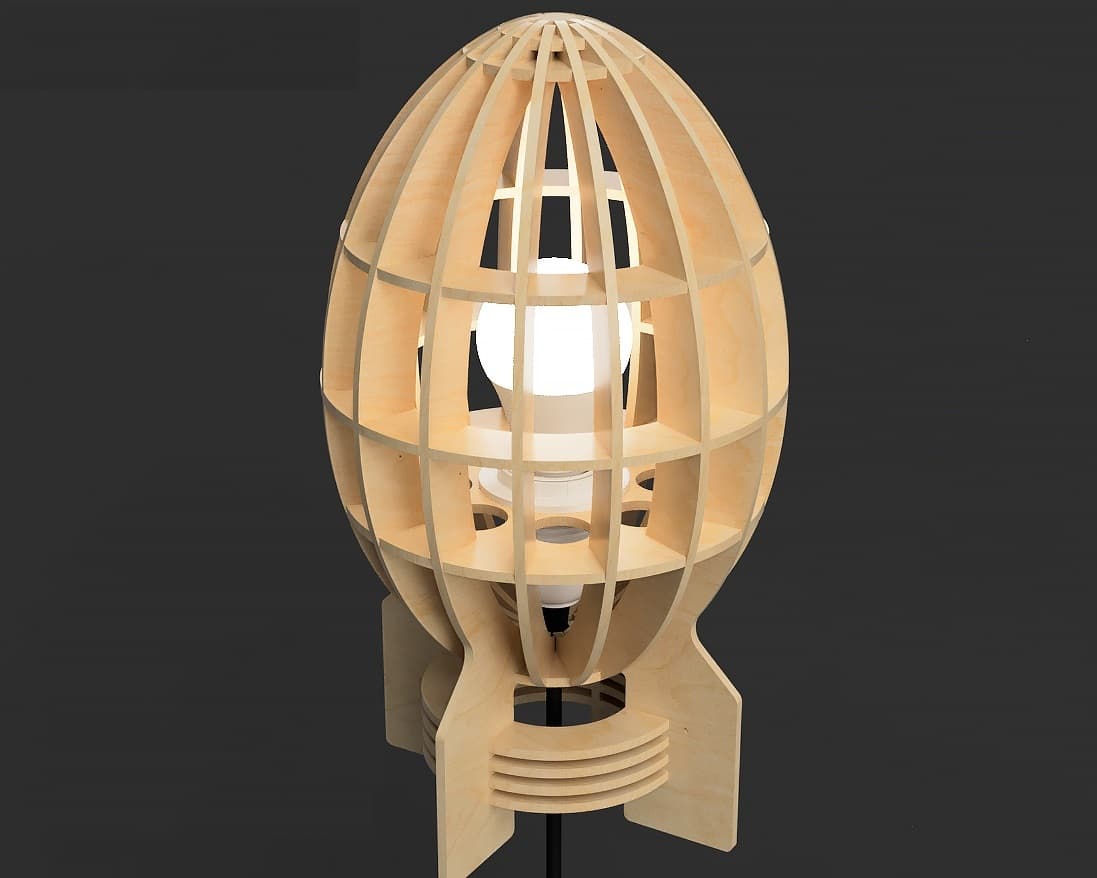 Modern Egg Shape Pendant Lamp Laser Cut Vector File