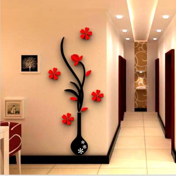 Modern Floral Vase Wall Art Vector for Laser Cutting