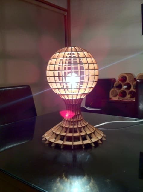 Modern Geometric 3D Puzzle Table Lamp DXF Vector File