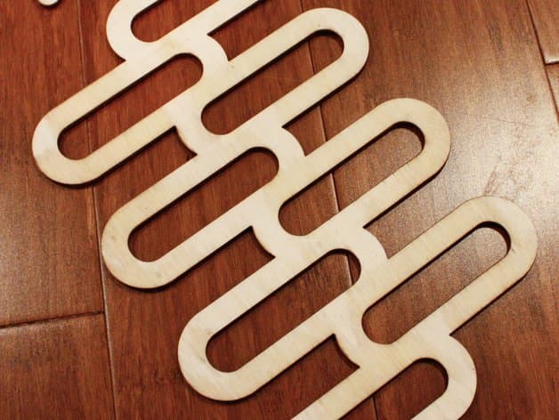 Modern Geometric Tie Holder Vector Pattern for Laser Cutting