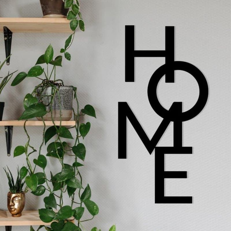 Modern HOME Vertical Wall Sign Vector File for Laser Cutting