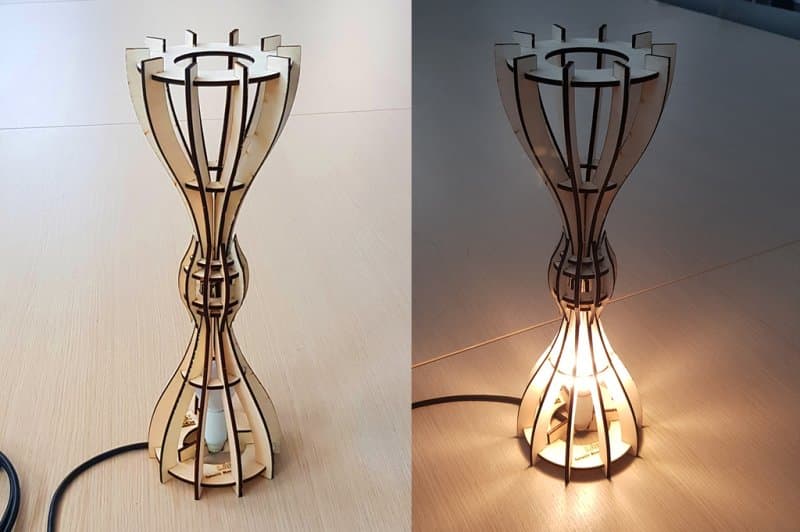 Modern Hourglass Table Lamp Laser Cut Vector Design (DXF)