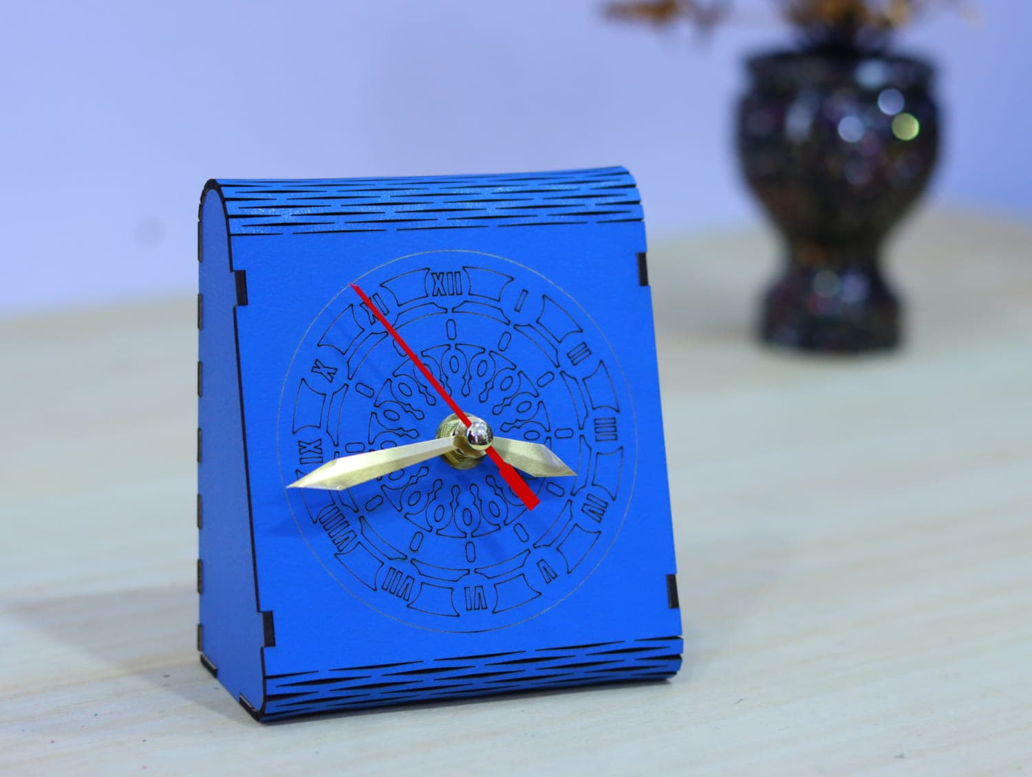 Modern Laser Cut Desk Clock Vector File (DXF, SVG, CDR)