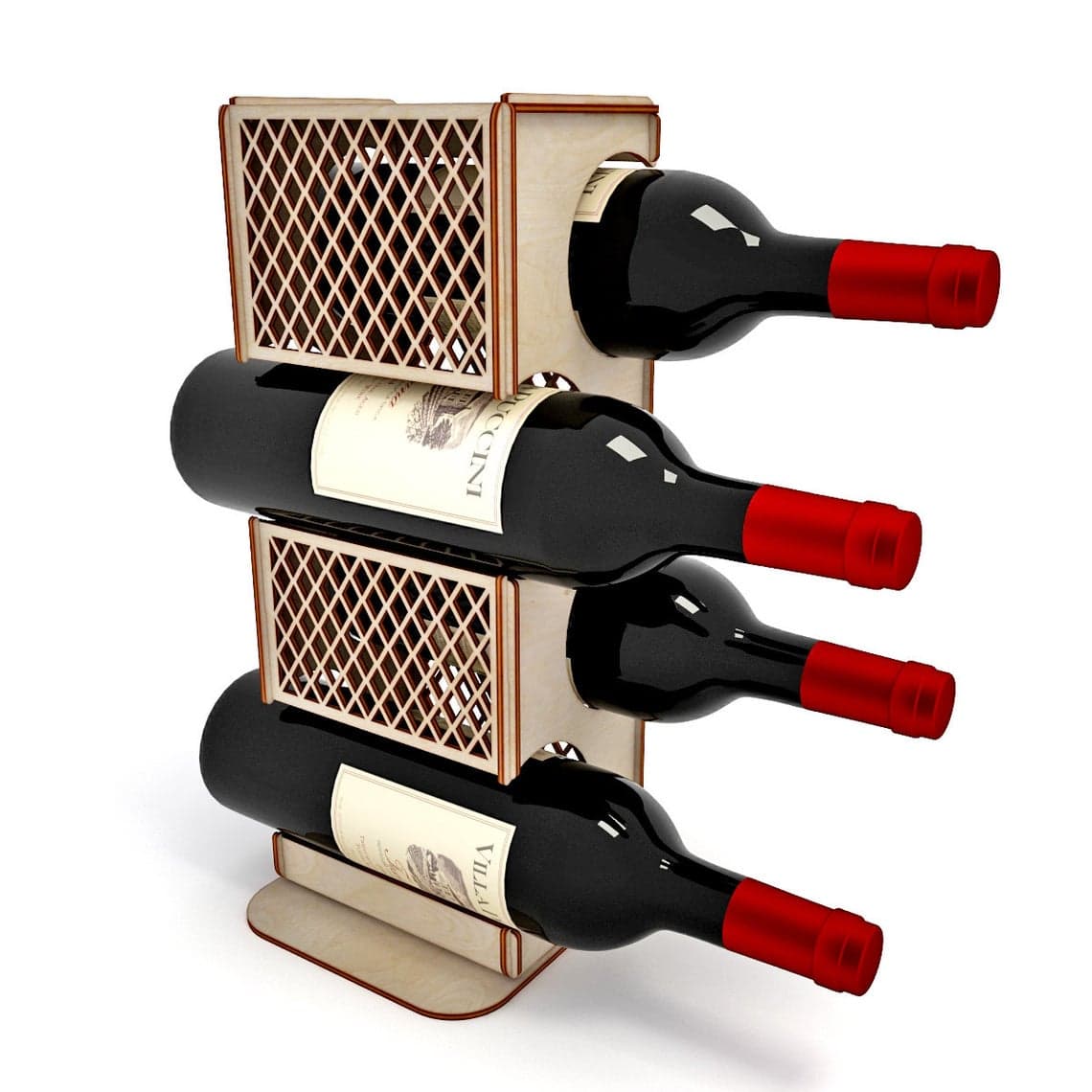 Modern Laser Cut Wine Rack - Free DXF Vector Plan