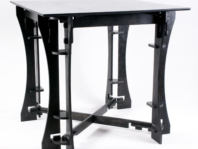 Modern Minimalist Wooden Dining Table DXF Vector Plan