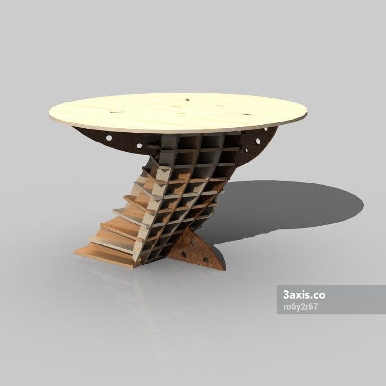 Modern Parametric Coffee Table Vector Design DXF File