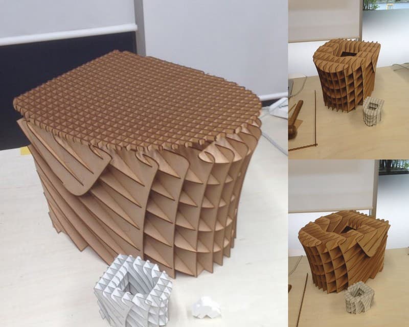 Modern Parametric Stool Laser Cut Project Vector File