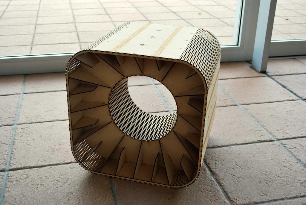Modern Parametric Stool Vector Design for Laser Cutting DXF