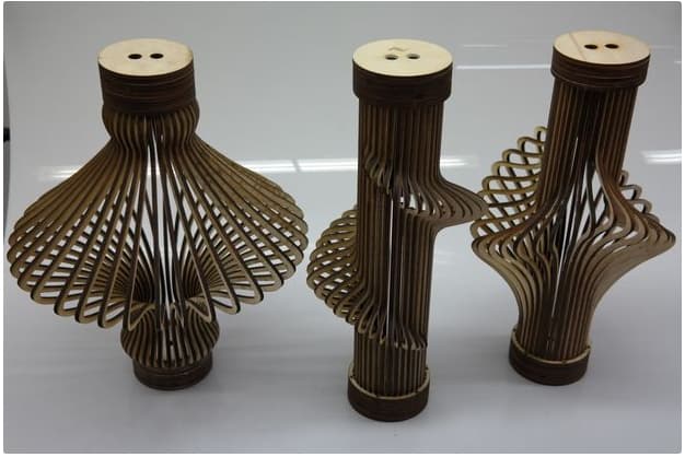 Modern Parametric Surge Lamps Vector Set for Laser Cutting