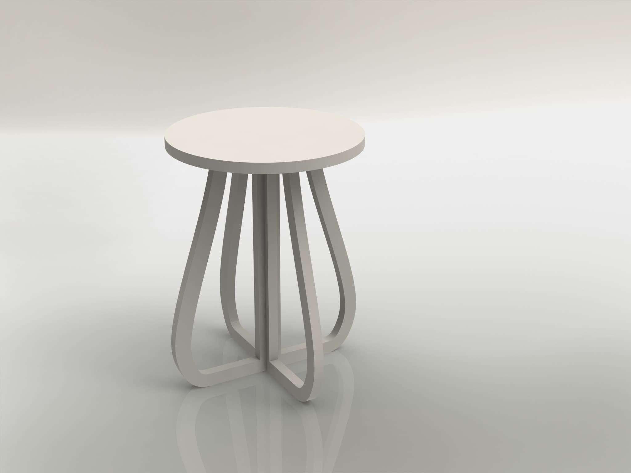 Modern Round Wooden Stool Laser Cut DXF File