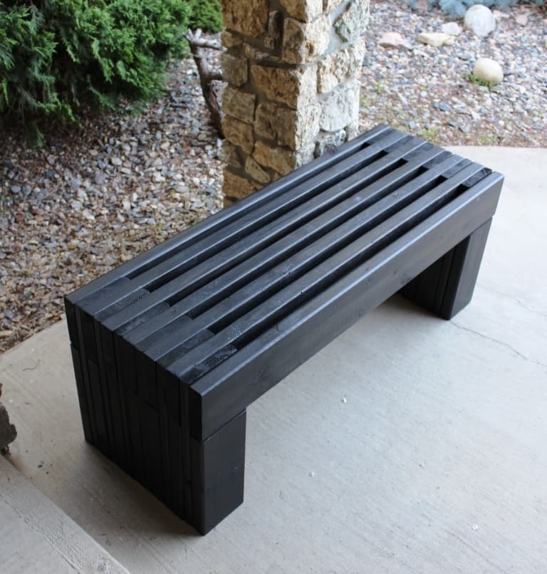Modern Slat Garden Bench CNC Vector Plan (DXF, SVG)