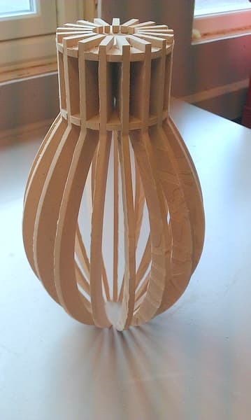 Modern Slatted Lamp 3D Puzzle Vector DXF File