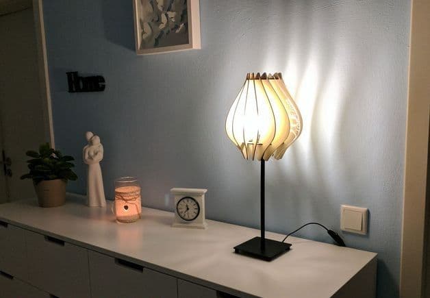 Modern Slatted Table Lamp Laser Cut File (SVG, DXF, CDR)