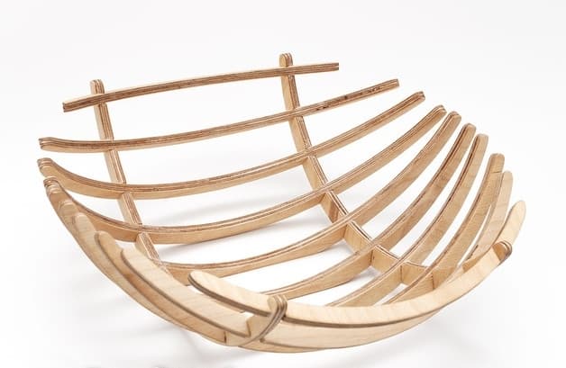Modern Slatted Wooden Fruit Bowl Laser Cut Vector File
