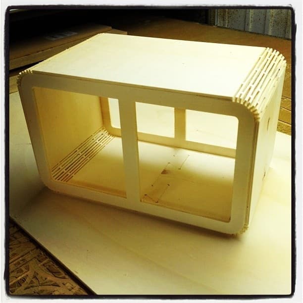 Modern Slatted Wooden Storage Box Laser Cut Vector Plan