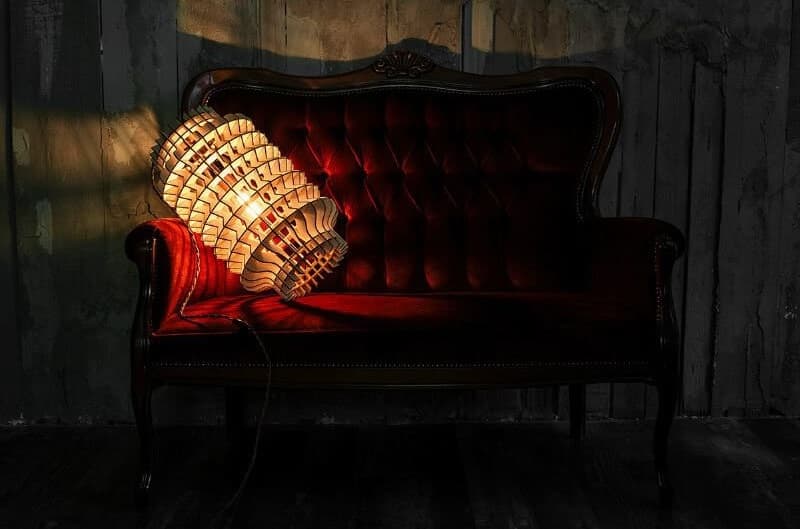 Modern Slatted Wooden Tower Table Lamp Laser Cut Vector File
