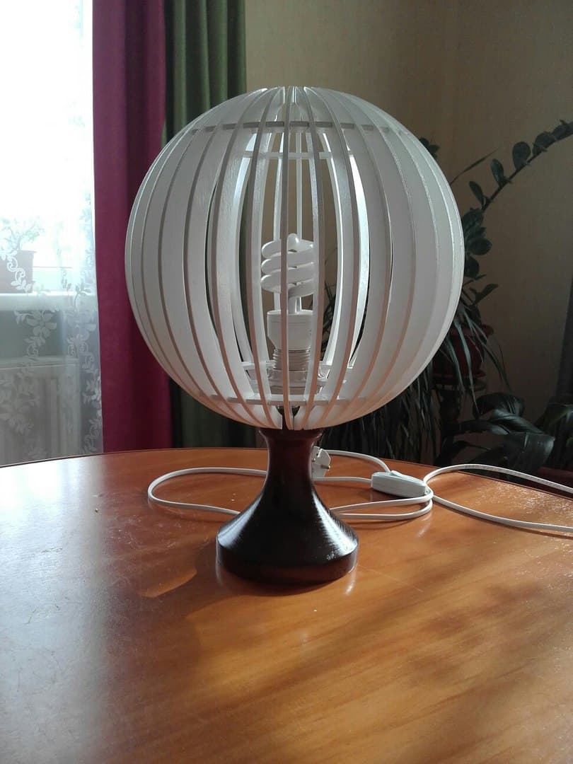 Modern Spherical Table Lamp Laser Cut Plan Vector File