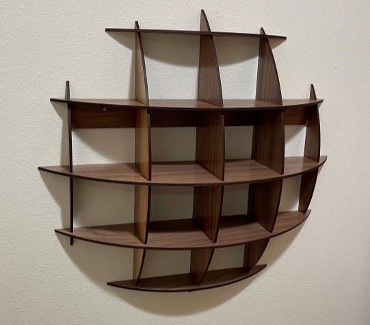 Modern Spherical Wall Shelf Vector Laser Cut File