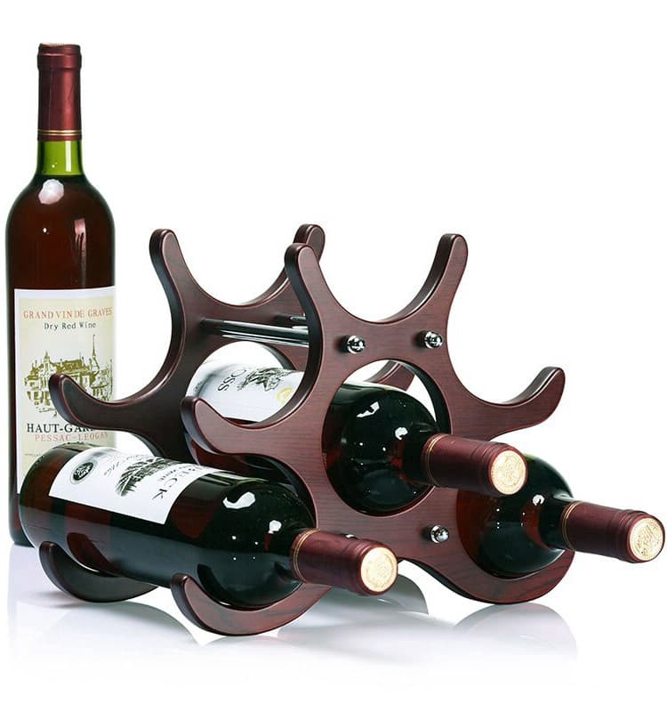 Modern Star-Shaped Wooden Wine Rack Laser Cut Vector File