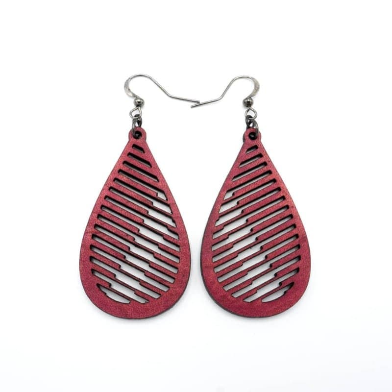 Modern Teardrop Slat Earrings Vector Template for Laser Cut