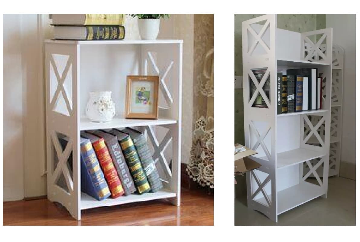 Modern X-Design Bookshelf Laser Cut Plan Vector File
