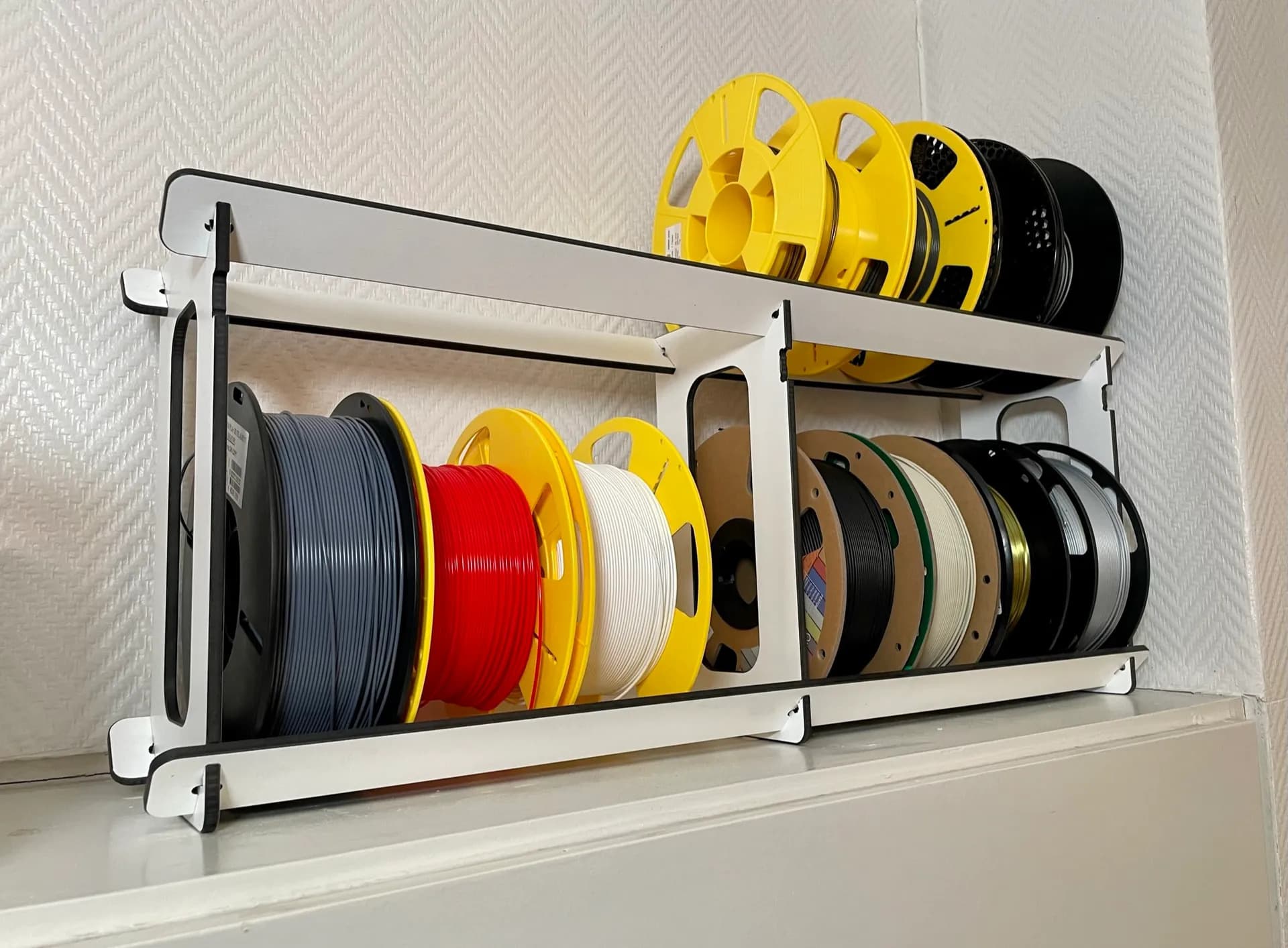Modular 3D Printer Filament Spool Rack Laser Cut SVG File