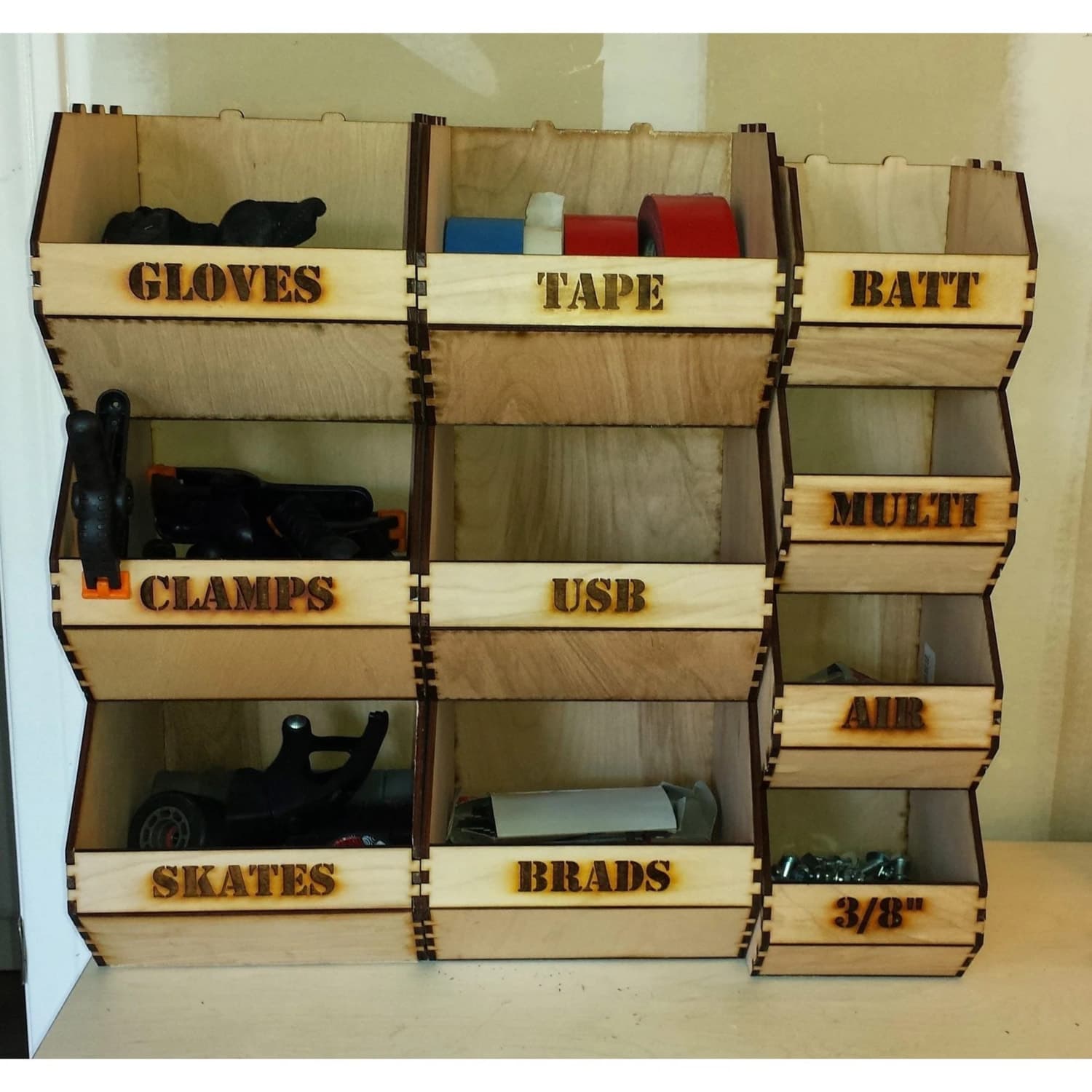 Modular Stackable Workshop Storage Bins DXF Vector File