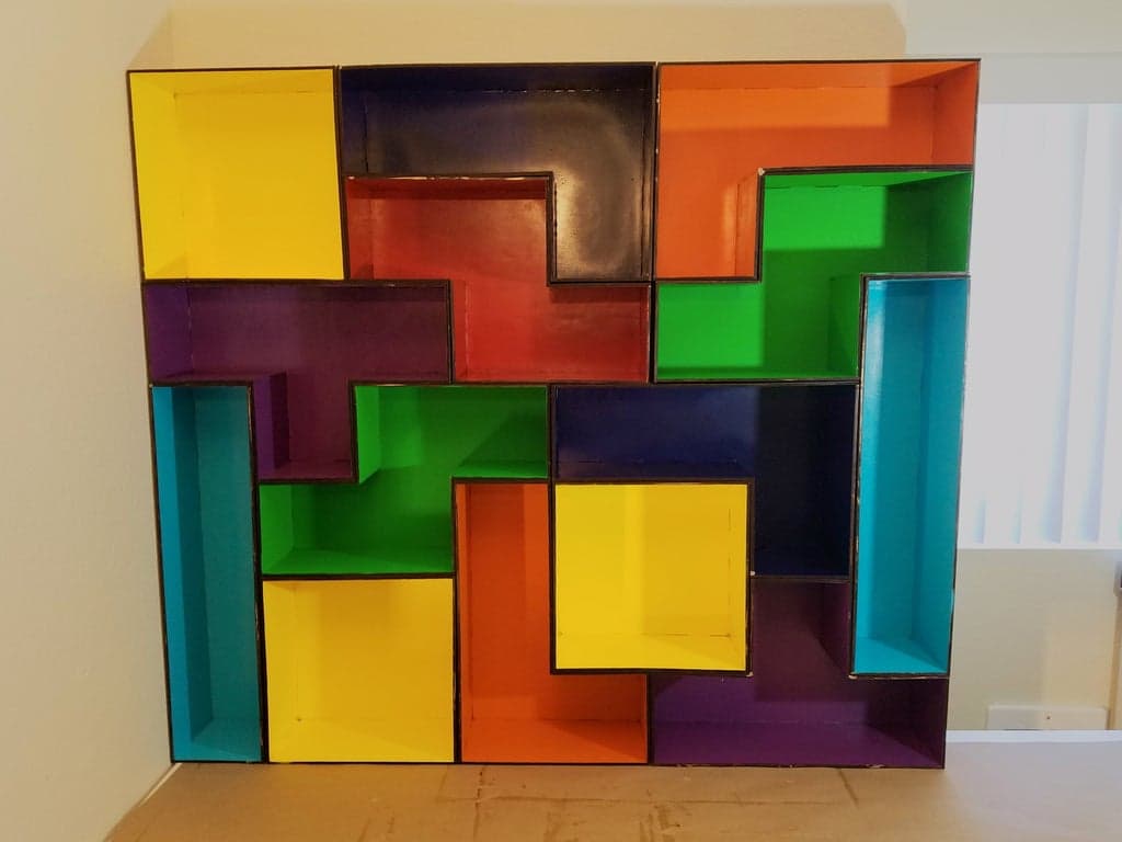 Modular Tetris Wall Shelves Laser Cut Vector File SVG