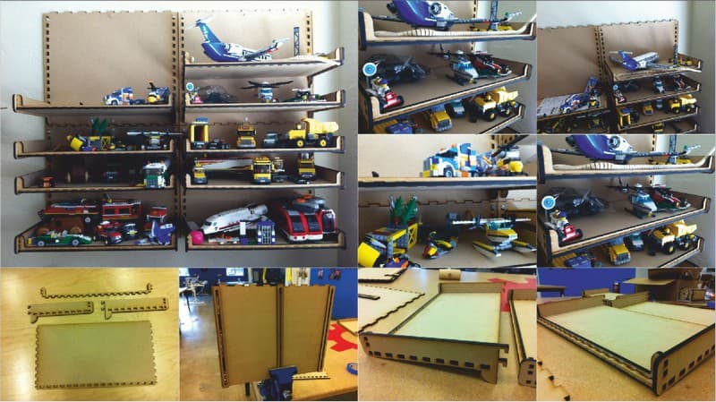 Modular Wall-Mounted Display Shelf Laser Cut Vector File