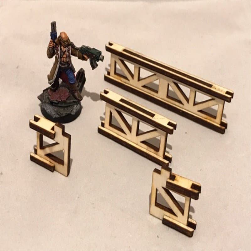 Modular Wargaming Barricades Vector File for Laser Cutting