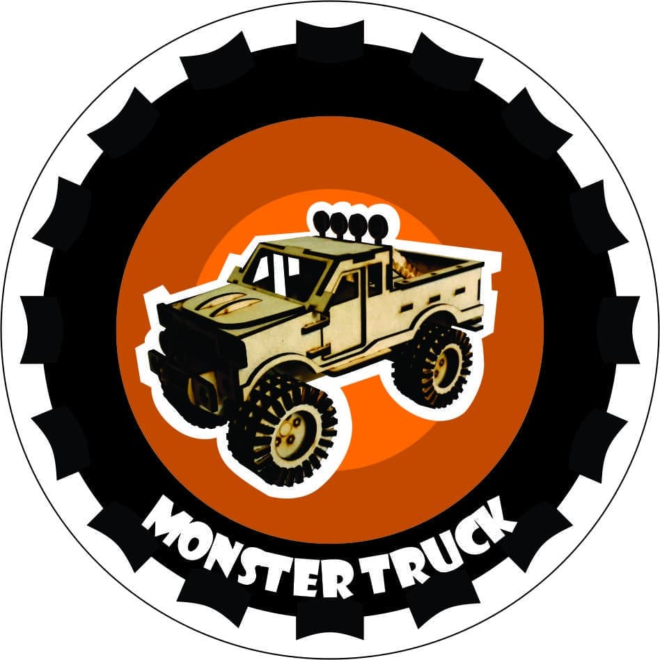 Monster Truck 3D Puzzle Laser Cut Vector File