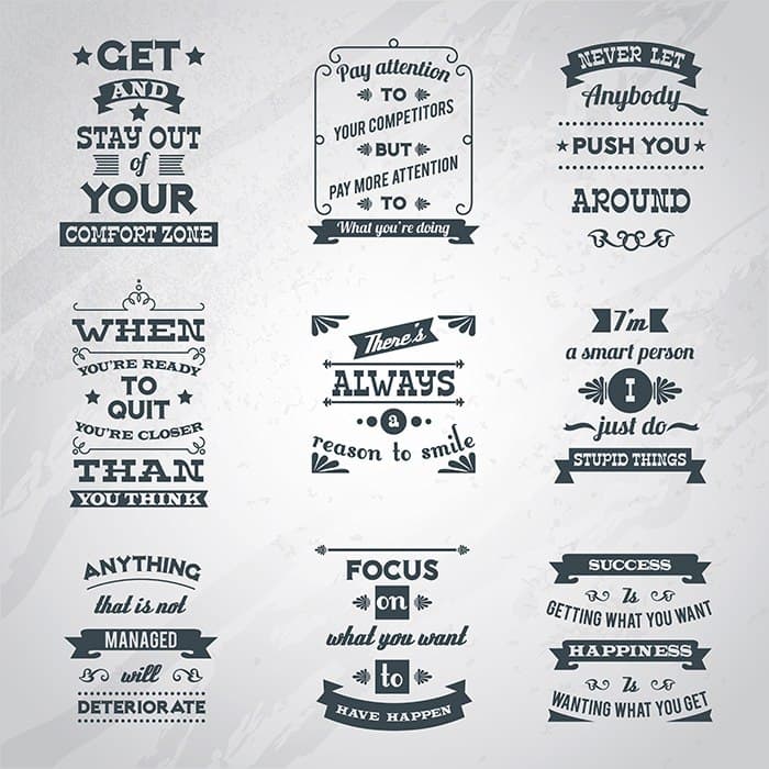 Motivational Quotes Typography Bundle - Free Vector Files