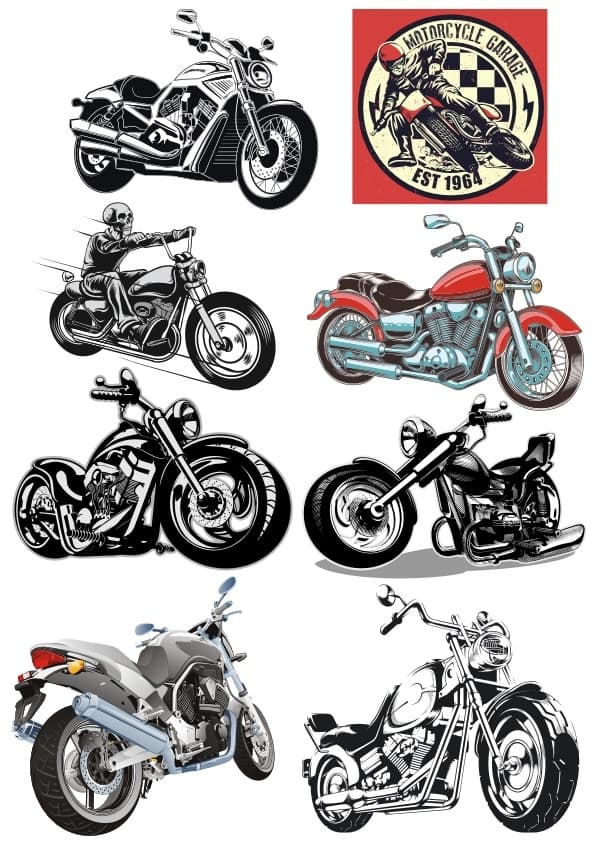 Motorcycle Vector Pack for Laser Cutting and CNC - Free Download