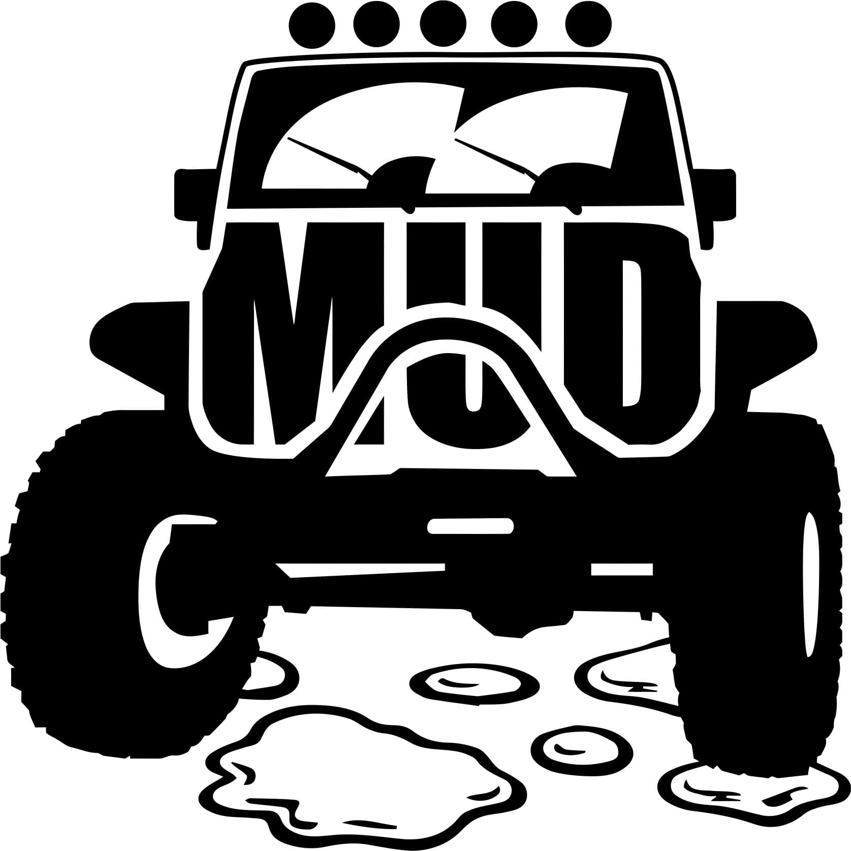 Mud Offroad Jeep Vector for Laser Cutting and Vinyl Decal