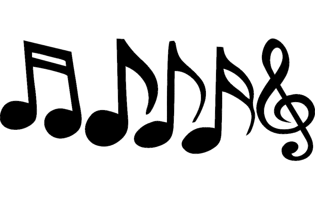 Musical Notes Silhouette Vector Design for Laser Cutting DXF