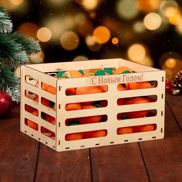 New Year Wooden Crate Gift Box Laser Cut Vector File